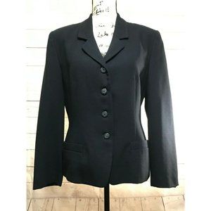 Talbots Navy Blue Blazer 100% Pure Wool size 8 Fully Lined  USA